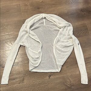 CALIA by Carrie Underwood White Open-Knit Shrug